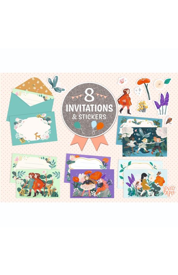 Set de invitatii Prietenii din gradina, Djeco