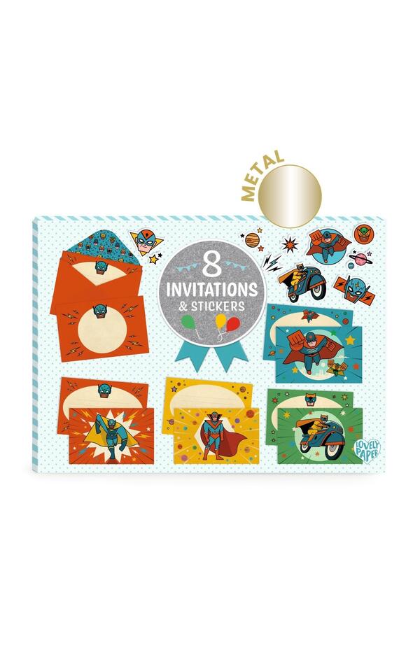 Set de invitatii Supereroi, Djeco
