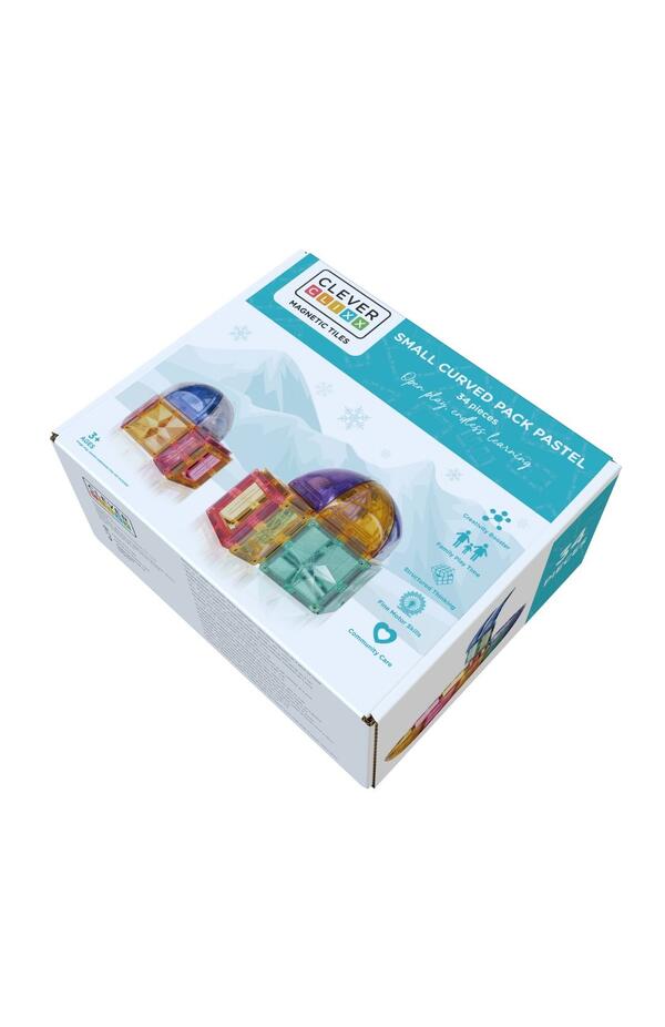 Set magnetic de constuit Dome pastel 34 piese, Cleverclixx