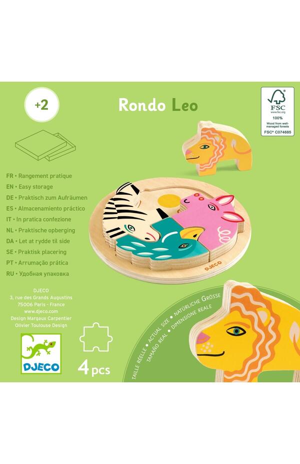 Puzzle din lemn Rondo Leo, Djeco