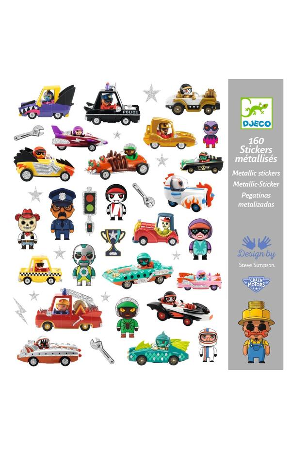 Abtibilduri metalice Vehicule, Djeco