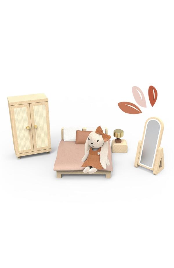 Set mobilier dormitor pentru casa de papusi, Speedy Monkey