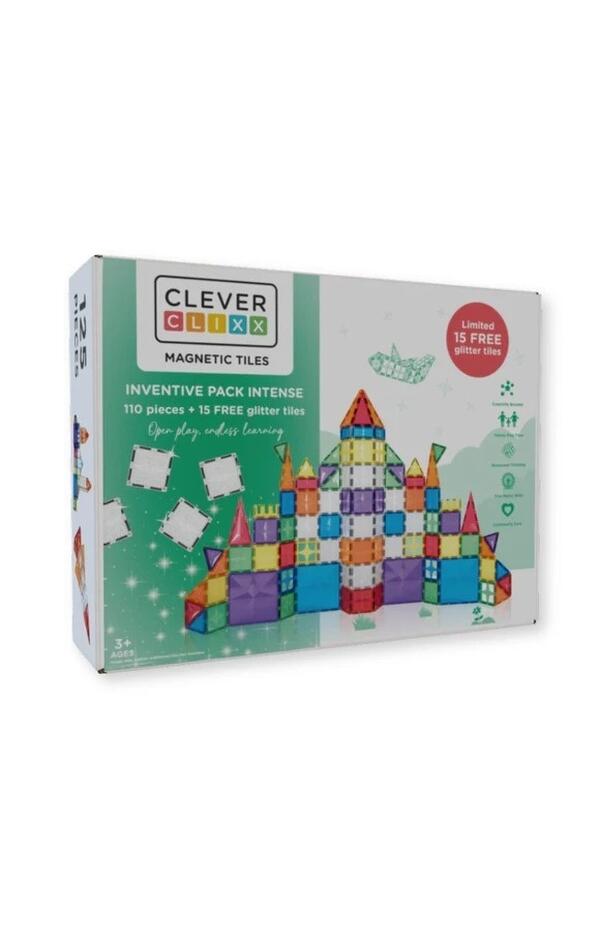 Set magnetic de construit 125 piese, Cleverclixx