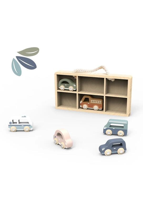 Set de 6 masinute din lemn, Speedy Monkey