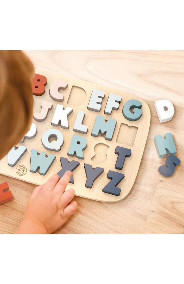 Puzzle Alfabet din lemn, Speedy Monkey