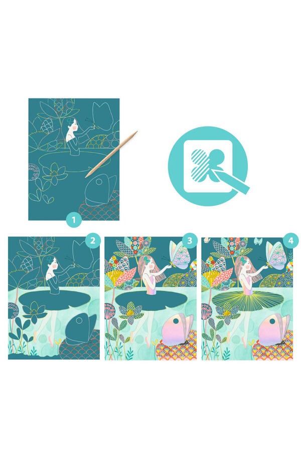 Joc creativ de razuit Iazul pastel, Djeco