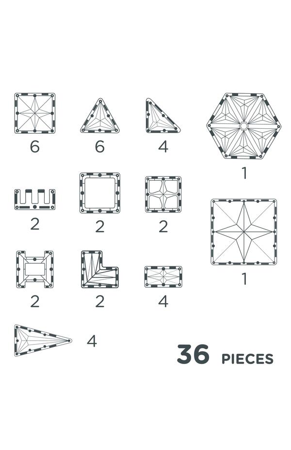 Set magnetic de construit Pastel 36 piese, Cleverclixx