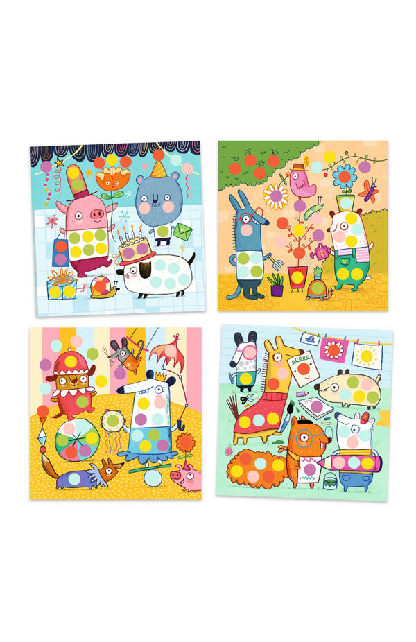 Joc creativ cu autocolante Buline colorate, Djeco