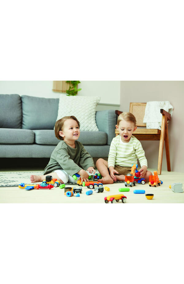 Joc cu magneti Stick-O, Set de construit vehicule, 26 piese