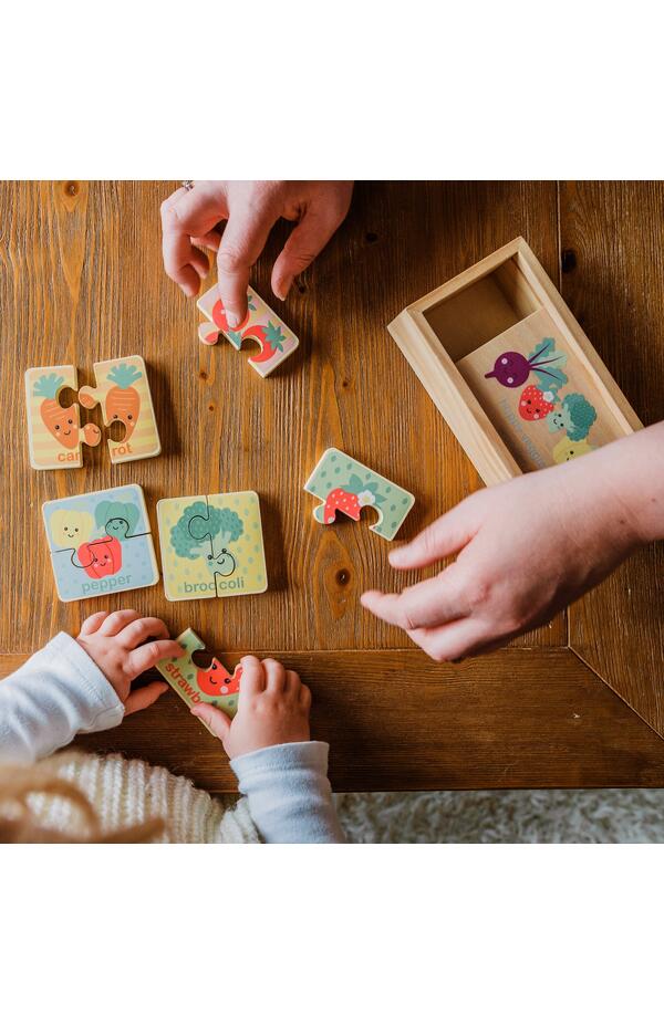 Puzzle din lemn in cutie Legume, Orange Tree Toys Puzzle din lemn in cutie Legume, Orange Tree Toys