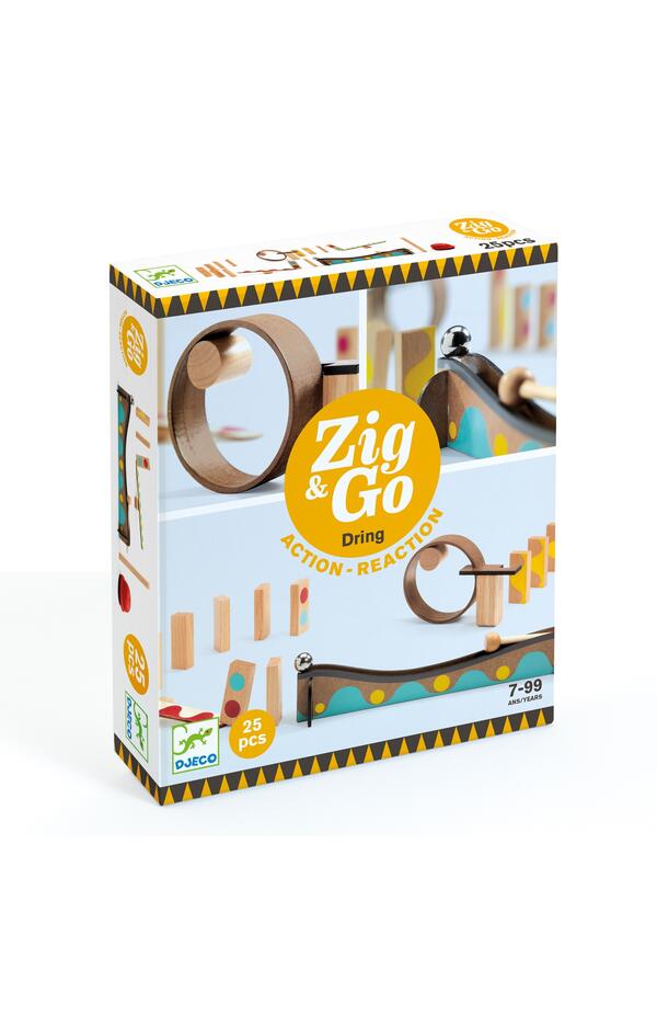 Set de constructie trasee Zig & Go Dring 25 piese, Djeco