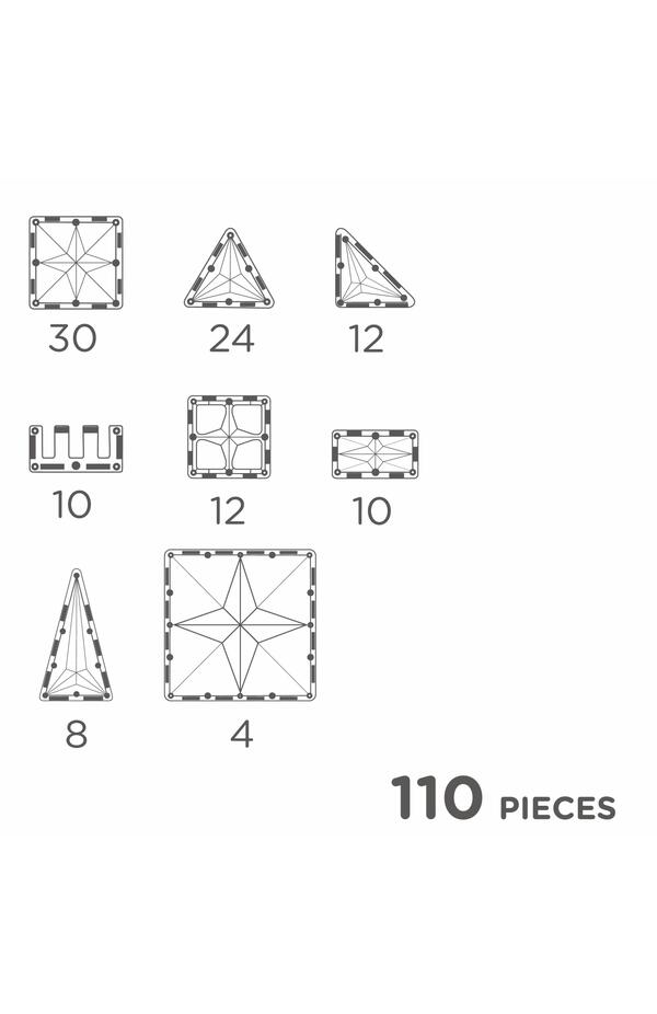 Set magnetic de construit Inventiv 110 piese, Cleverclixx