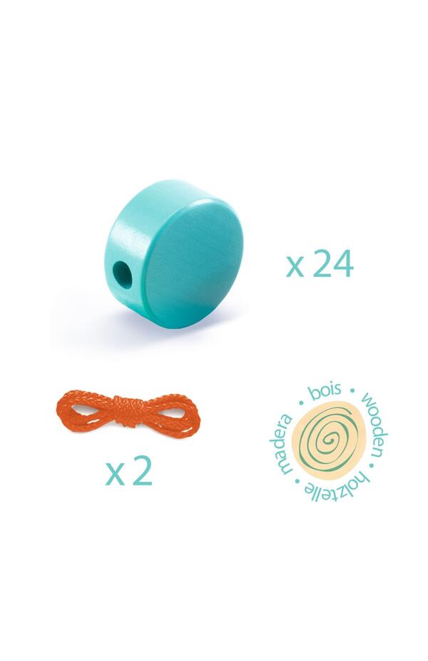 Margele de insirat din lemn, Djeco