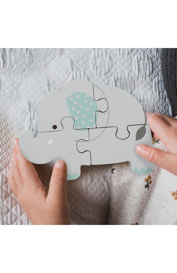 Puzzle elefant din lemn, Orange Tree Toys