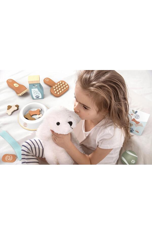 Set pentru copii cu valiza si catel de plus, Speedy Monkey