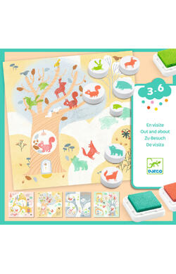 Joc creativ cu stampile Animale din padure, D...