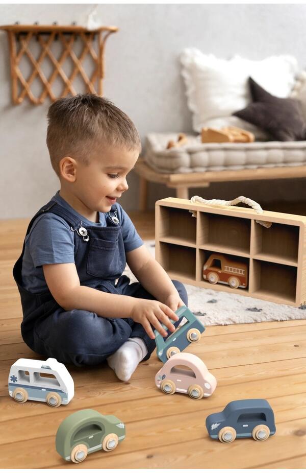 Set de 6 masinute din lemn, Speedy Monkey
