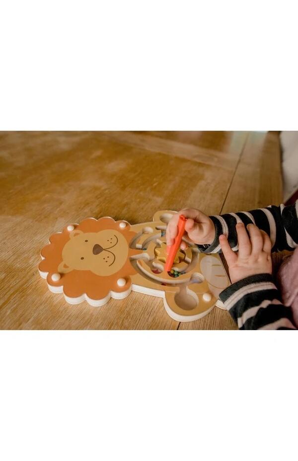 Labirint magnetic din lemn Leu, Orange Tree Toys