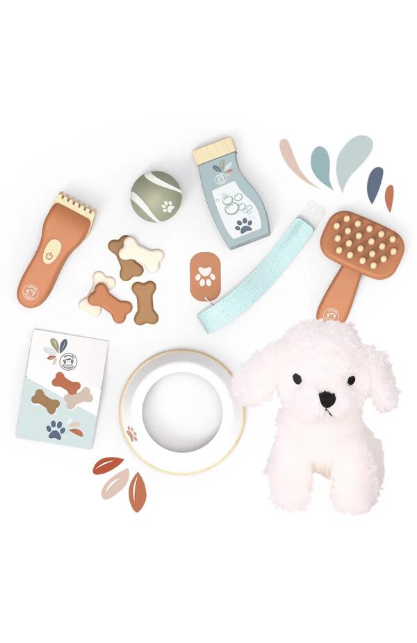 Set pentru copii cu valiza si catel de plus, Speedy Monkey