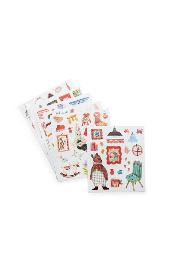 Carte de colorat cu abțibilduri Les Minouchkas, Moulin Roty