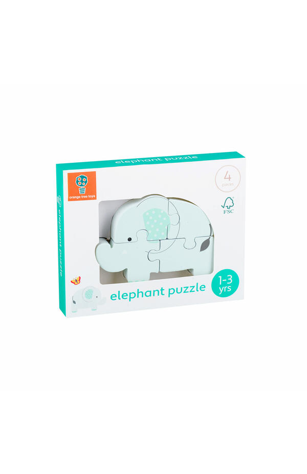 Puzzle elefant din lemn, Orange Tree Toys