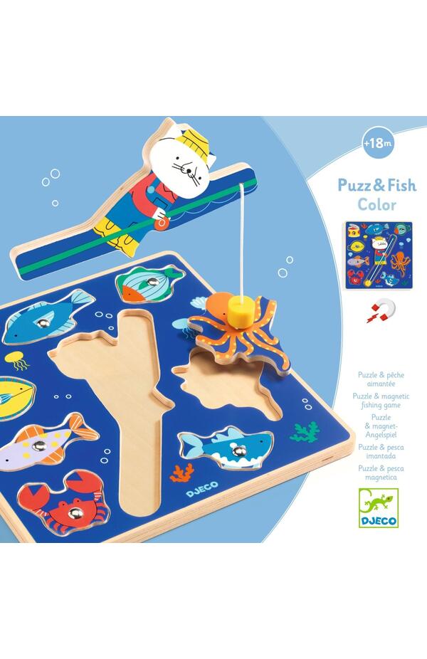 Joc 2 în 1 puzzle si pescuit magnetic, Djeco