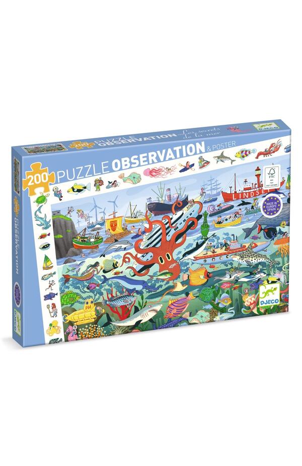 Puzzle Observație Secretele marii, Djeco