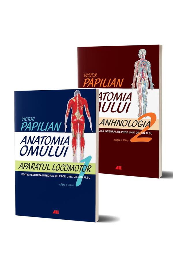 Coperta cărții „Anatomia omului” de Victor Papilian – Manual medical fundamental de anatomie pentru studenți și profesioniști