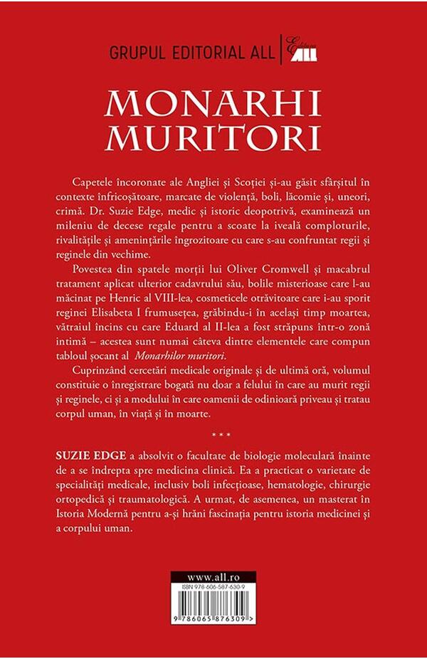 Coperta carte Monarhi muritori – 1000 de ani de morți regale de Suzie Edge