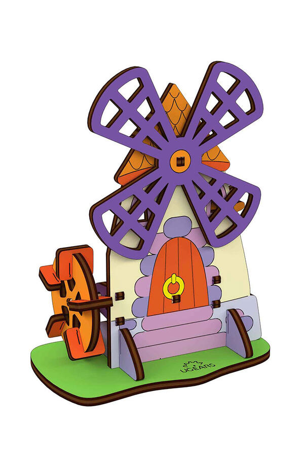 Moara - puzzle de colorat - Ugears