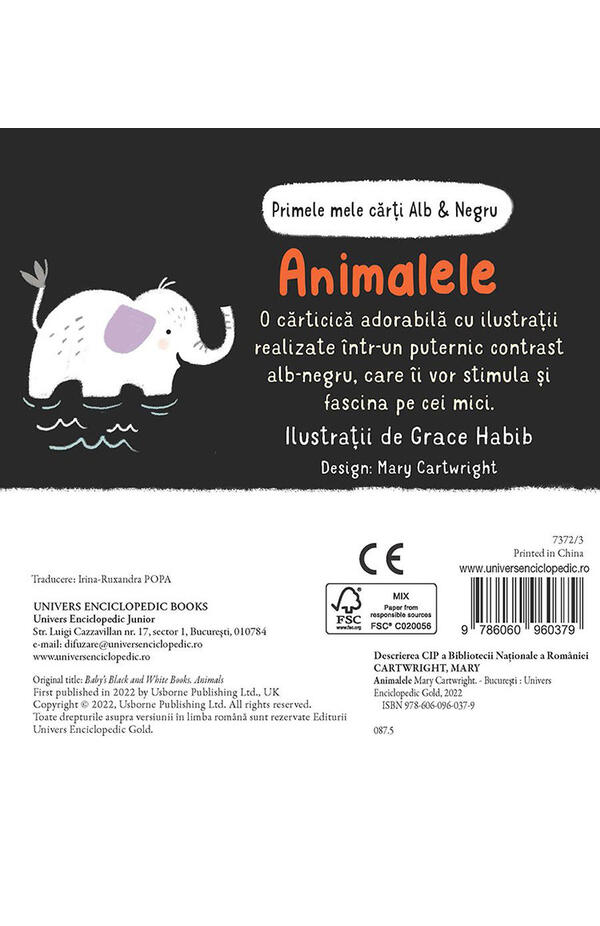 Primele mele carti Alb - Negru - Animalele