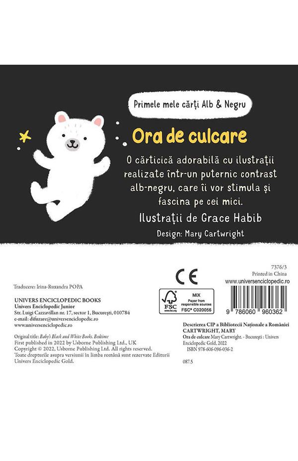 Primele mele carti Alb - Negru - Ora de culcare